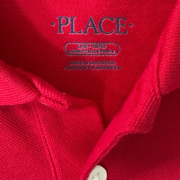 THE CHILDREN'S PLACE Red Polo Cotton Sz Lg 10/12‎ Boy Girl Youth - Picture 3 of 5